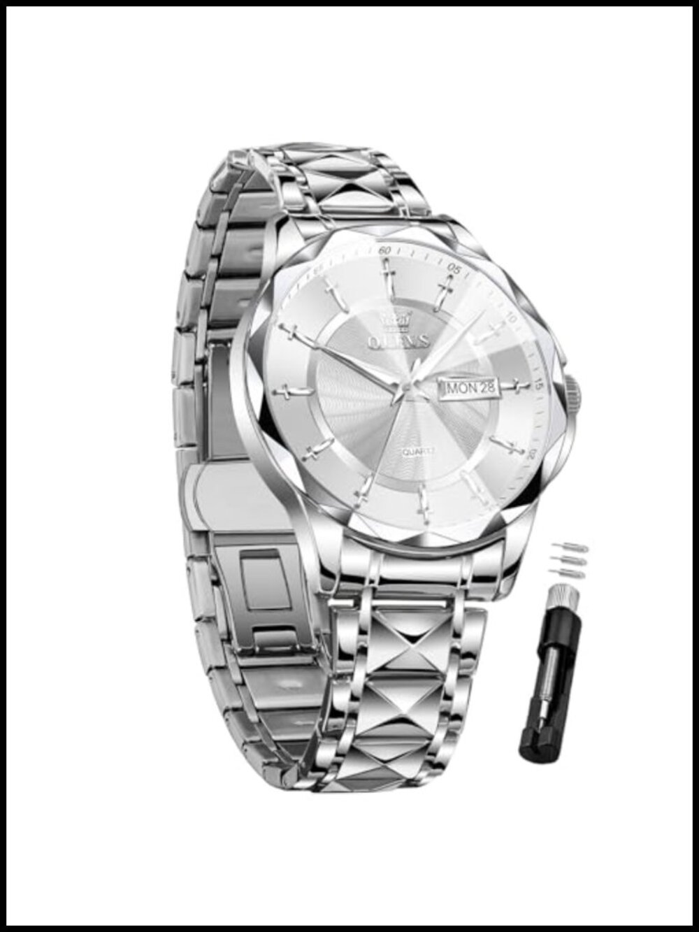 Men's Luxury Waterproof Analog Quartz Watch Stainless Steel Business